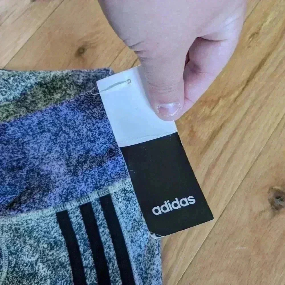 NWT ADIDAS Legging black, green and purple color size 2XS Activewear High Rise - Picture 6 of 12